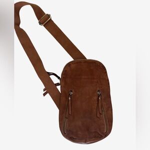 Logan Cognac Leather Sling Backpack With Adjustable Strap By Bolsa Nova Anthro
